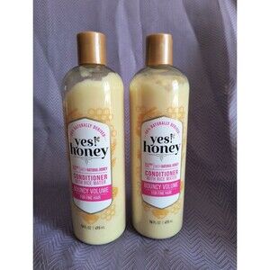 2 Pk Yes Honey Naturally Derived Conditioner With Rice Water Bouncy Volume 16oz
